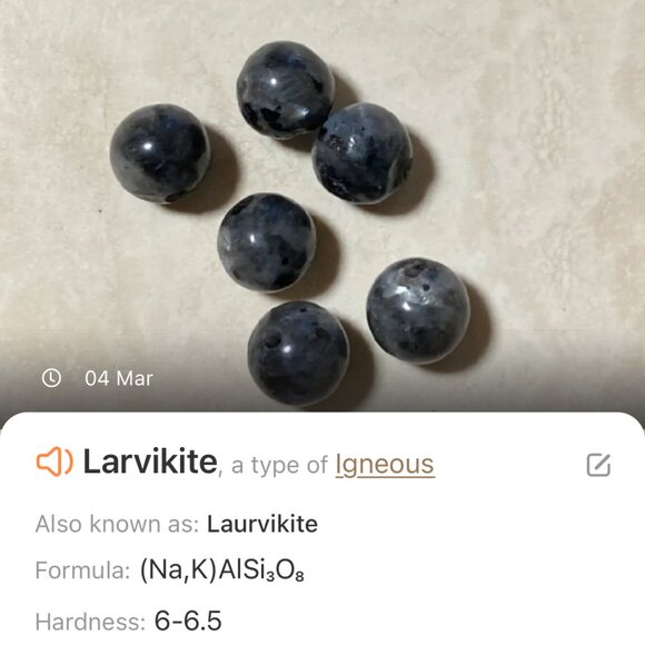 Natural Dark Larvikite Necklace, Bronze Fortune Cat + Genuine Gemstone Choker - Picture 13 of 14